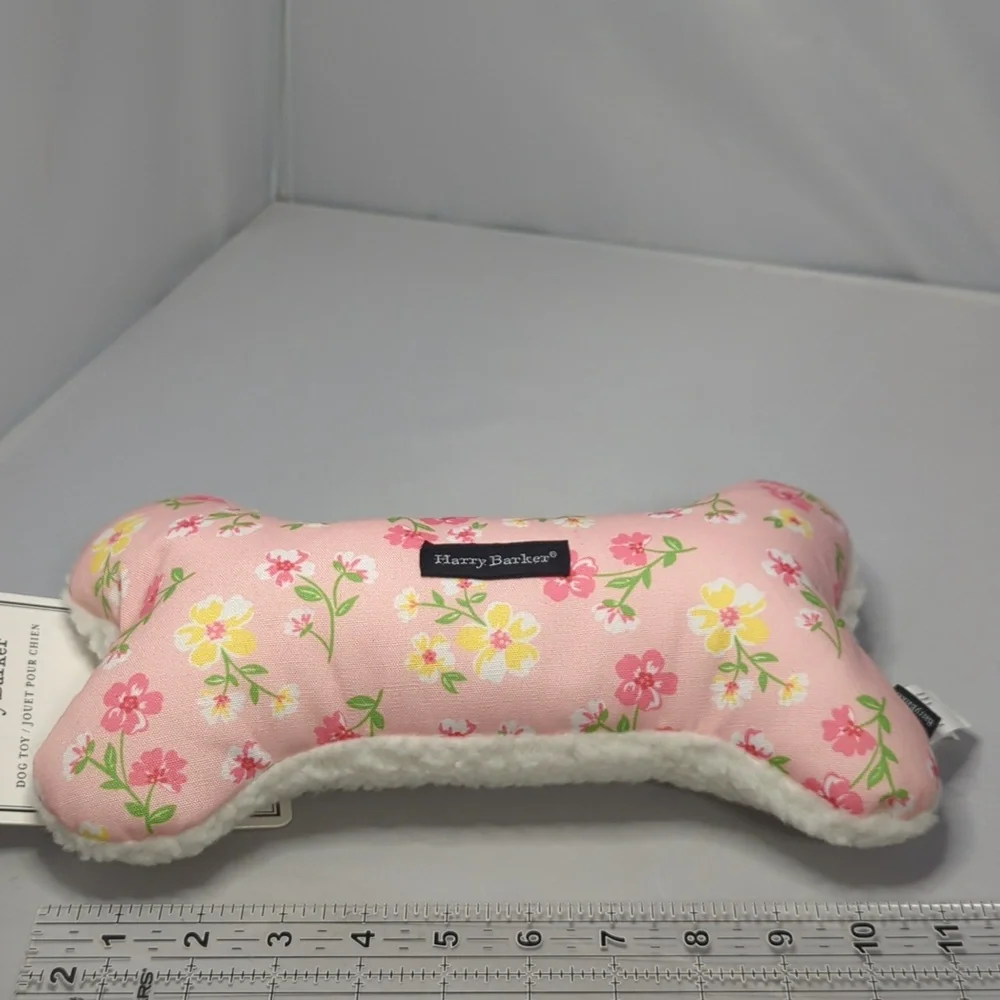 Harry Barker Pink Floral Dog Plush Toy with Sqeaker NWT